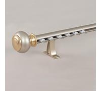Barra de cortina de aluminio de 400 cm para cortinas correderas, 1 carril, para montaje en pared, ideal para sala de estar, dormitorio y balcón, acabado dorado (200 cm)