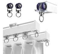 Barra de cortina de aluminio de alto rendimiento de 5,5 m, para balcones y oficinas, color blanco, 550 cm (accesorios para cortinas)