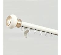 Barra de cortina de aluminio de hasta 400 cm, barra de cortina de un solo riel para cortinas correderas, montaje en pared, para sala de estar, dormitorio, balcón (blanco, 320 cm)