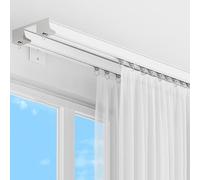 Barra de cortina de aluminio DoubleTrack de 2 m montada en el techo para decoración del hogar, guía de ventana flotante, solución duradera y elegante