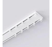 Barra de cortina de doble riel de aleación de aluminio resistente, rieles dobles lisos con guía de cortina antioxidante y resistente al óxido(White,4.7m)