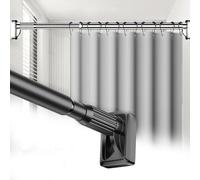 Barra de cortina de ducha extensible 40-500cm, Barra Telescópica sin taladrar para Cortina de Ducha, Barra Cortina Ducha Antioxdación & Antideslizante para Baño Cortina(Negro,260-350cm)