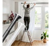 Barra De Cortina De Ducha Sin Taladrar Extensible, Barra Telescópica Ajustable Acero Inoxidable Estable para Baño Cocina Vestidores Balcón Ventanas(Acero inoxidable,50-75cm)