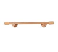 Barra de cortina de madera de haya de alta calidad, barra romana retráctil sólida con anillos para colgar y tacos, longitud ajustable individual/doble (120 cm), elegante solución de decoración del