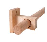 Barra de cortina de madera maciza de alta calidad, 260 cm, montaje superior y lateral, barra romana de madera con soporte de ojal, acabado de cera de madera, duradera y elegante, solución de