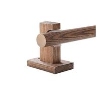 Barra de cortina de madera maciza de nogal, lisa, sin rebabas, 100 cm, doble pista, ideal para puertas y decoración elegante del hogar