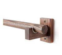 Barra de cortina de madera maciza, soporte de barra única, dormitorio superior lateral perforado, barra de cortina resistente, barra de cortina ajustable, barra de cortina moderna(320cm/125.9inch,Stan