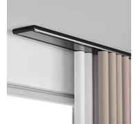 Barra de cortina de montaje en techo de doble riel resistente ajustable de 1 a 6 m para caravana, sala de estar, hospital, dormitorio, color negro, 1,7 m