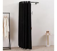 Barra de cortina de pared en forma de U con cortinas, división de privacidad de metal para vestidor, baño, detrás del escenario, ducha