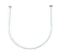 Barra De Cortina De Probador En Forma De U - Barra De Cortina De Probador De Tienda De Ropa - Barra De Cortina De Baño - Estante Semicircular De Pared con Anilla (Color : White, Tamaño : 90x90cm)