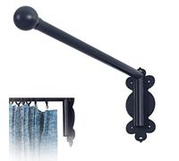 Barra de cortina de puerta con barra de brazo oscilante, barra de cortina ajustable para paneles laterales y ventana