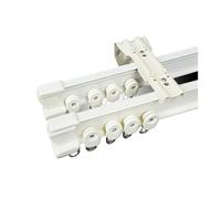Barra de cortina de techo curvada, 1 correa de cortina doble ajustable para balcones y riel guía de cortina plegable deslizante, fácil instalación (montaje superior)