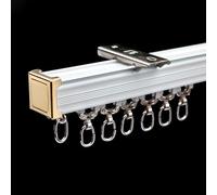 Barra de cortina de techo y pared, aluminio Binario per Tende, 4,8 m (4 x 1,2 m), color blanco, ideal para dormitorio, sala de estar, cocina, fácil instalación, diseño