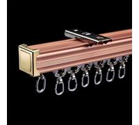 Barra de cortina de techo y pared, aluminio Binario per Tende de 6 m (4 x 1,5 m), ideal para dormitorio, sala de estar, cocina, fácil instalación, elegante acabado rosa