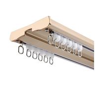 Barra de cortina de una sola pieza resistente con poleas silenciosas, rieles divisores de habitación para montaje en techo para sala de estar y dormitorio, disponible en oro, 2,9 m, cuatro colores