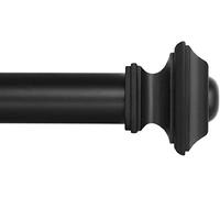 Barra de cortina de ventana para tratamiento de cortinas de 70 cm a 120 cm, estilo cuadrado Ivilon de 2,9 cm de diámetro, 28 a 120 cm, color negro