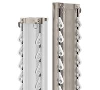 Barra de cortina doble, barra de cortina decorativa de aluminio para sala de estar, guía deslizante doble silenciosa con hoja de acero, divisor de habitación invisible de doble vía.