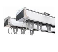 Barra de cortina doble de aluminio duradero para montaje en techo o pared, riel resistente para cortinas del hogar u oficina, diseño resistente para un mejor apoyo y estilo