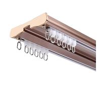 Barra de cortina doble de aluminio, montaje en techo para sala de estar y dormitorio, 3,6 m (3 x 1,2 m), elegante, duradera, ajustable, perfecta para decoración del hogar