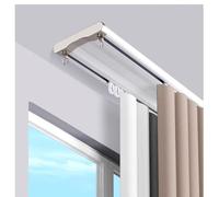Barra de cortina doble silenciosa de aluminio de 400 cm para montaje en techo, barra deslizante para sala de estar, dormitorio, divisor de habitación, color blanco