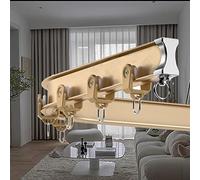 Barra de cortina dorada flexible de 8.2 pies para montaje en techo/pared, barra divisora de habitación, diseño flexible para una fácil instalación, perfecta para decoración del hogar y gestión del