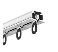 Barra de cortina empotrada invisible Riel de cortina oculto blanco/negro Rieles techo Separadores ambientes para miradores Oficina Apartamento(White,1.5m(4.9ft))