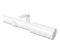 Barra de Cortina Extensible Barra Cortinas Curtain Rod con Soportes Ajustables para Salón, Dormitorio, Diámetro de 25 mm, 84-220cm(Blanco)
