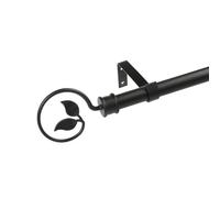 Barra de cortina extensible color negro de metal acero factory ajustable de 122 a 211 cm (Hojas)