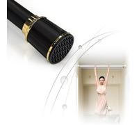Barra de cortina extensible de 40 a 500 cm, sin taladrar, barra telescópica para barra de cortina de ducha y barra de ropa, color negro, incluye 30 anillos, tamaño ajustable de 3,6 a 4,5 m