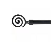 Barra de Cortina Extensible de Metal Negra Minimalista para Dormitorio de 120-210 cm (Circulo)