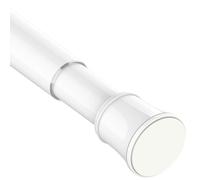 Barra de cortina extensible sin taladros para ducha, ajustable para armarios, ventanas, roperos, 1 pieza, 135-200 cm, blanco