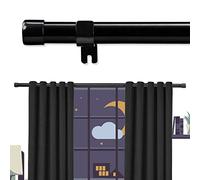 Barra de cortina extra larga negra de 120 a 170 pulgadas, barras de cortina largas resistentes de 1 pulgada para ventanas con soportes ajustables, fáciles de instalar, barras de cortina de ventana al