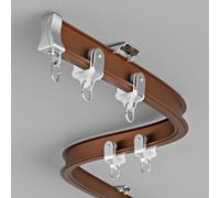 Barra de cortina flexible de color oro rosa, 13.1 pies ajustable para montaje en pared/techo para divisor de habitaciones, accesorios de cortina de aluminio para cenador, ducha, dormitorio