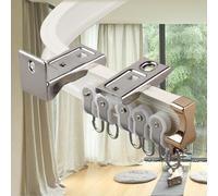 Barra de cortina flexible para ventanas de proa, montaje en techo resistente, instalación en pared, perfecta para cortinas grandes y pesadas, sistema divisor de espacio