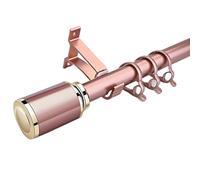 Barra de cortina individual gruesa de 0,28 cm, barra divisora de extremo cilíndrico de contraste para decoración del hogar, 310 cm (155 cm x 2), accesorios de cortina resistentes de color rosa