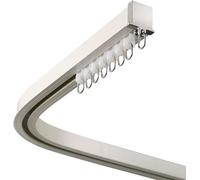 Barra de cortina invisible blanca flexible - 4 m curva única para divisor de habitación y ventana de bahía, perfecto para formas S/L/U - Elegante decoración del hogar, fácil instalación, duradero y