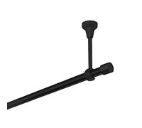 Barra de cortina negra 280 cm 1 pata 19 mm fijación al techo metal tapa de la pieza final