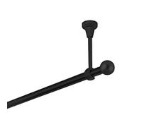 Barra de cortina negra 360 cm 1 tramo 19 mm bola de fijación de techo de metal