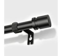 Barra de cortina negra de 16 mm, longitud de 67 a 147 cm, marco de metal, fácil de montar, para salón y dormitorio