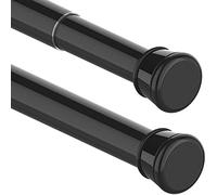 Barra de cortina para instalar sin taladrar, extensible, telescópica, extralarga, para ropa, para ducha, baño, dormitorio, plateada, 90 a 140 cm, 32 mm de diámetro