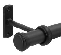 Barra de cortina para ventanas con tapa redonda, 80-380 cm, barra de cortina ajustable resistente para montaje en techo con soportes, barra de cortina colgante para montaje en pared