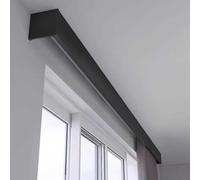 Barra de cortina recta de aleación de aluminio negra para ventana y riel de techo, 18 pies, para balcón y oficina, decoración del hogar, elegante solución de cubierta de poste