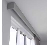 Barra de cortina recta de aleación de aluminio para ventana y cenefa de techo para balcón y oficina, panel Ain gris de 5.5 pies y cubierta de poste
