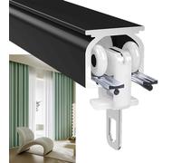 Barra de cortina silenciosa de aluminio ajustable de 1 m a 6 m, montaje en pared y techo perfecto para divisores de habitaciones, uso en interiores y exteriores, sistema de riel de deslizamiento suave