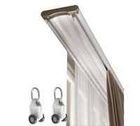Barra de cortina silenciosa de doble riel - Soporte de techo de aluminio de 310 cm con accesorios para oficina, sala de estar, dormitorio, baño, divisor de habitaciones, solución deslizante sin ruido