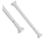 Barra de Cortina sin Taladrar Extensible Negro 40-500cm, Barra de Ducha Telescópica a Presión Blanca Ø33 mm, para Baño, Ventana o Armario(Blanco,310-400cm/123-157in)