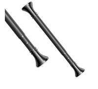 Barra de Cortina sin Taladrar Extensible Negro 40-500cm, Barra de Ducha Telescópica a Presión Blanca Ø33 mm, para Baño, Ventana o Armario(Negro,40-50cm/16-19in)