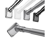 Barra de Cortina Sin Taladrar, Telescópica, para baño, ventana, armario, 40-500cm, diámetro 33 mm(Gris,160-250cm (63-98in))