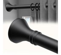 Barra de cortina telescópica ajustable de 40 a 500 cm, resistente, sin taladro, barra de tensión para ducha, baño, armario y dormitorio, color negro (260-350 cm), fácil instalación