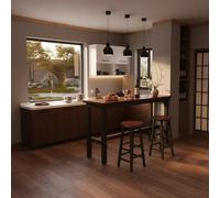 Barra de desayuno de cocina, mesa de bar, mesa de barra de desayuno, escritorio de café con marco de metal, 2,5 cm de grosor, puede soportar 150 kg para el hogar, cocina, desayuno, comedor, pub